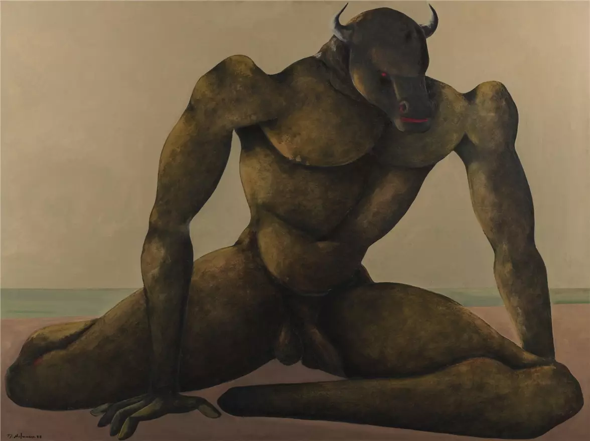 minotauro-sulla-riva-del-mare-painting-by-bahman-mohasses